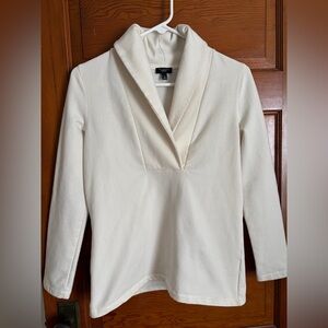 Talbots Women’s Ivory Shawl Collar Pullover Top Long Sleeve Sweatshirt Small P